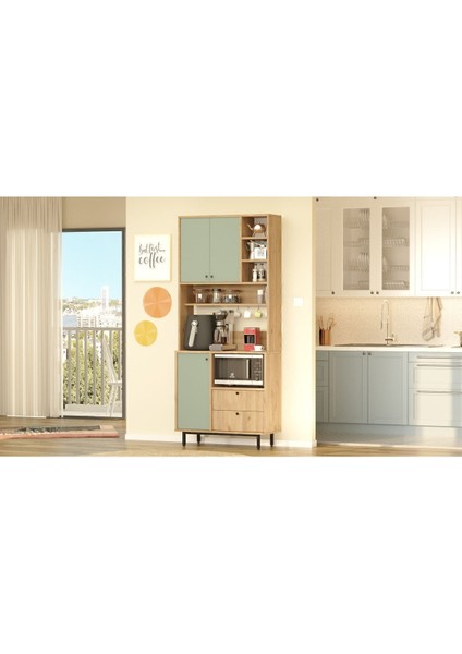 Royce Serisi Kahve Köşesi Çok Amaçlı Dolap Mutfak Dolabı Sepet-Ihlamur Yeşili Re6-Sy modelleri