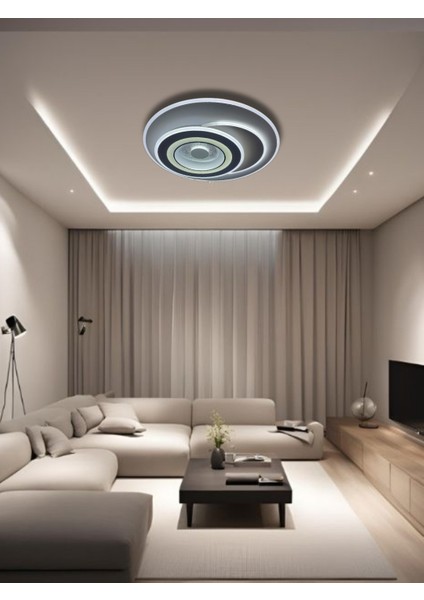 Üç Renk Kumandalı LED Plafonyer Avize
