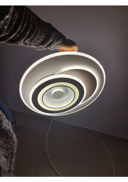 Üç Renk Kumandalı LED Plafonyer Avize