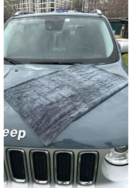 Ultra Kalın 1300 Gsm 50X80 cm Çift Taraflı Gri Renk Mikrofiber Oto Temizlik ve Kurulama Araba Bezi fiyatları