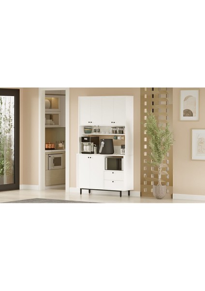 Royce Serisi Kahve Köşesi Çok Amaçlı Dolap Mutfak Dolabı Beyaz Re7-W modelleri