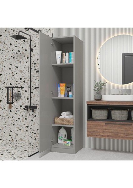 Yaman Luna Tek Kapaklı 4 Raflı Çok Amaçlı Mutfak Kiler ve Banyo Dolabı indirimleri