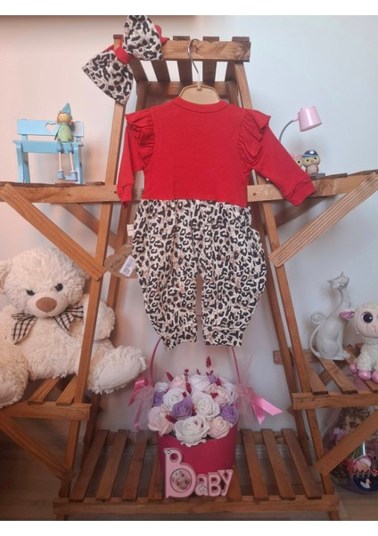 Kız Bebek Leopar Desenli Bandanalı 2'li Takım fiyatları