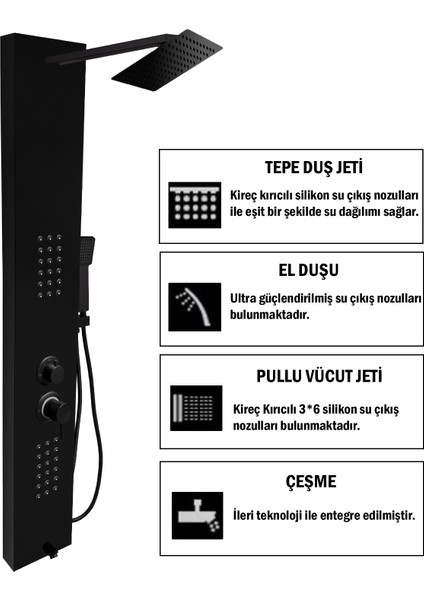 Aurel Lena Mafsallı Masajlı Duş Paneli , Slim , Duş Seti , Duş Başlığı fiyatları