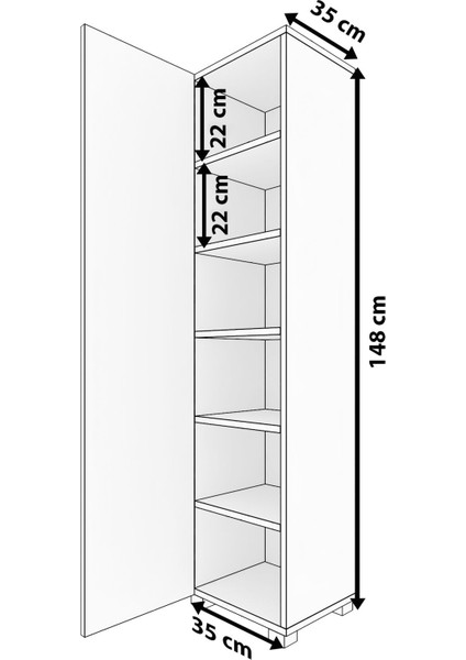Tek Kapaklı 6 Geniş Raflı Çok Amaçlı Dolap fırsatları