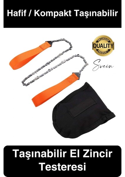 Taşınabilir Mini El Zincirli Testere Kamp Doğa Ağaç Dal Kesme Çelik Hafif Pratik Taşıma Çantası