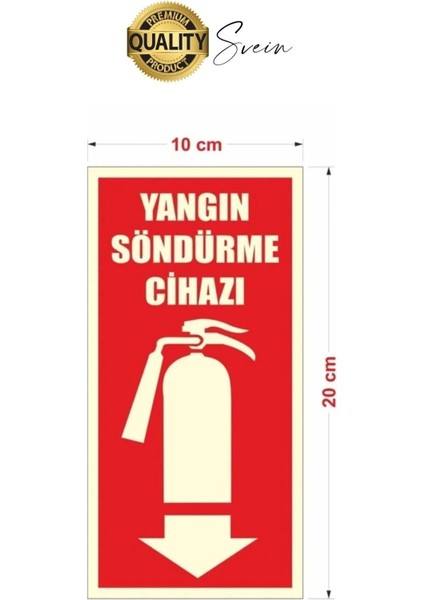 Fosforlu Karanlıkta Parlayan Yangın Söndürücü Işaret Uyarı Ikaz Levhası Güvenlik Otopark Mağaza Depo