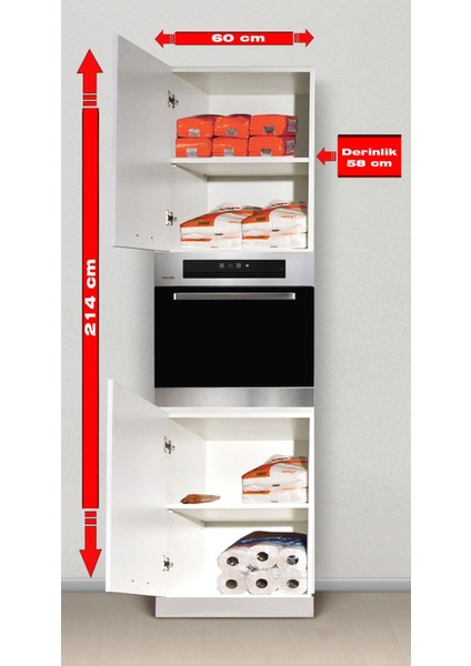 Mutfak Buzdolabı Dolabı ve Ankastre Kiler Dolabı 144 cm indirimleri