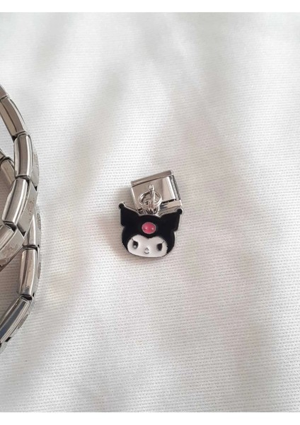 Çelik Kuromi Figürlü Italyan Charm