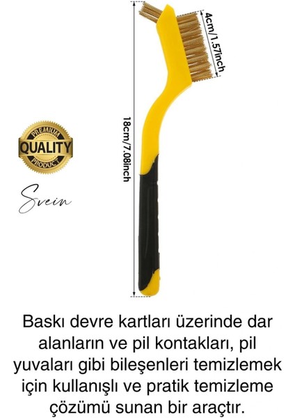 Premium 3'lü Mini Tel Fırça Seti Detay Temizlik Pas Kir Sökücü Devre Kartı Fan 3D Printer Mekanik