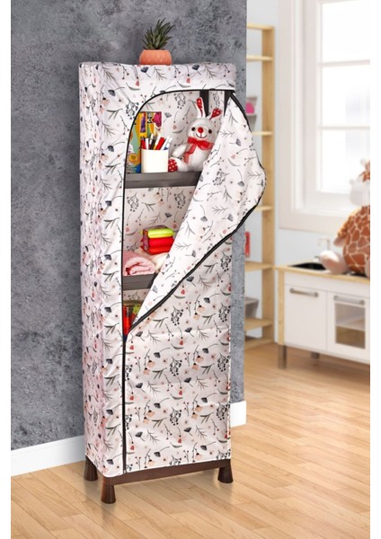 Çok Amaçlı 5 Raflı Su Geçirmez Örtülü Mutfak Banyo Balkon Dolabı Mobilyası