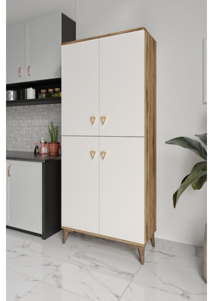 Simple SP4190 Çok Amaçlı Dolap 4 Kapaklı Mutfak Dolabı Balkon Dolabı Kiler Banyo Dolabı Ayakkabıl