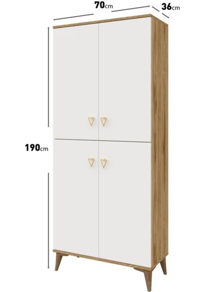 Simple SP4190 Çok Amaçlı Dolap 4 Kapaklı Mutfak Dolabı Balkon Dolabı Kiler Banyo Dolabı Ayakkabıl