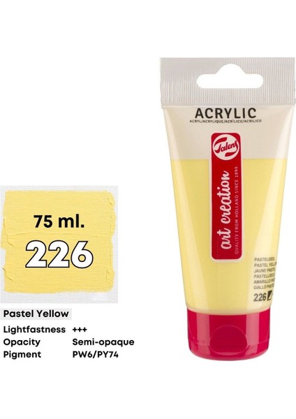 Art Creation Akrilik Boya 75ML 226 Pastel Yellow