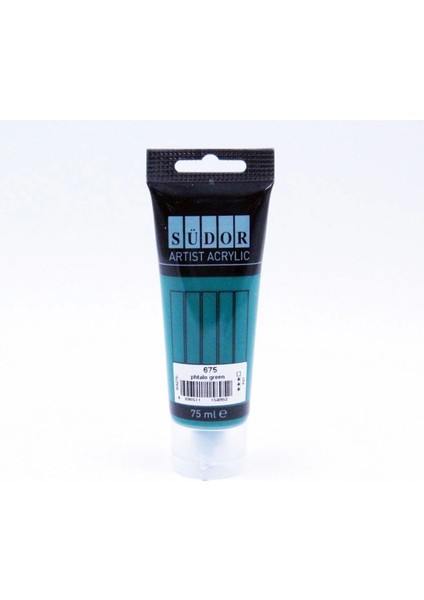 Akrilik Boya 75 ml Tüp Renk Seçenekleri 675 Phtalo Yeşil