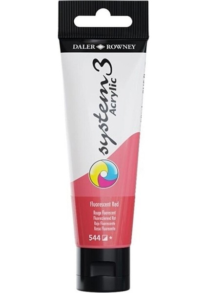 Daler Rowney System 3 Akrilik Boya 150ML 544 Fluoro Red