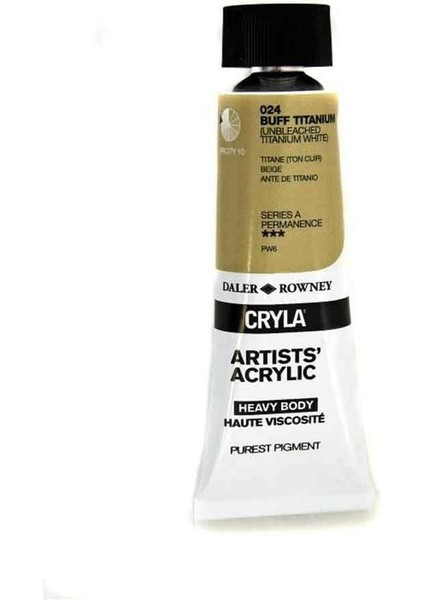 Cryla Heavy Body Artists' Akrilik Boya 75ML N:024 Buff Titanium (Unbleached Titanium White)