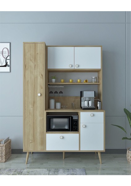 Colombia Kahve Köşesi / Çok Amaçlı Dolap / Airfryer Dolabı / Mutfak Organizeri