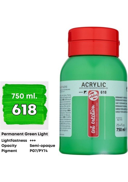 Akrilik Boya 750ML 618 Permanent Green Light