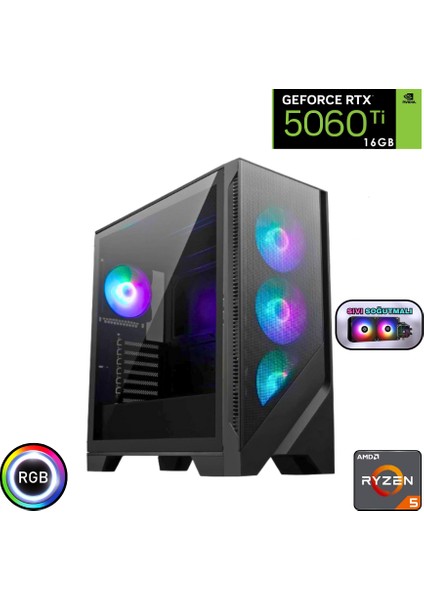 Ryzen 5 8400F 32GB Ddr5 2tb SSD Rtx 5060TI 16GB 240MM Sıvı Soğutma Oyuncu Bilgisayarı