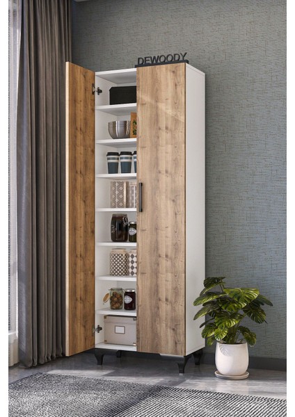 8 Raflı 2 Kapaklı Kalın Raflı Ayakkabılık Çok Amaçlı Mutfak Banyo Dolabı Kiler Dolabı modelleri