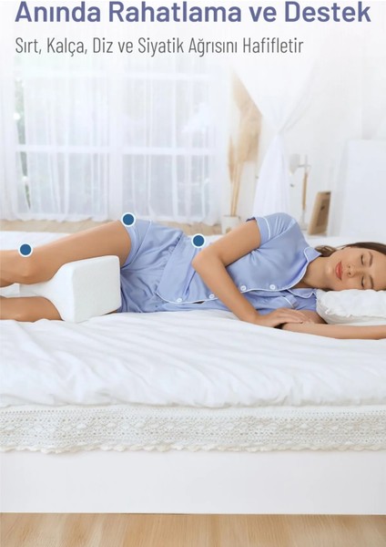 Visco Ortopedik Diz Arası Yastığı – Visco Bacak Destek Minderi | Uyku Için Ergonomik Yan Yatma Yastığı | Ortopedik Bacak Arası Yastık