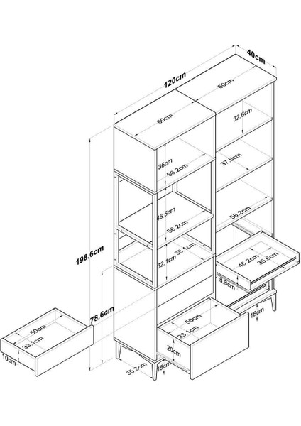Rani JE142 Çok Amaçlı Dolap 3 Kapaklı 3 Çekmeceli Kiler Mutfak Dolabı Beyaz fiyatları