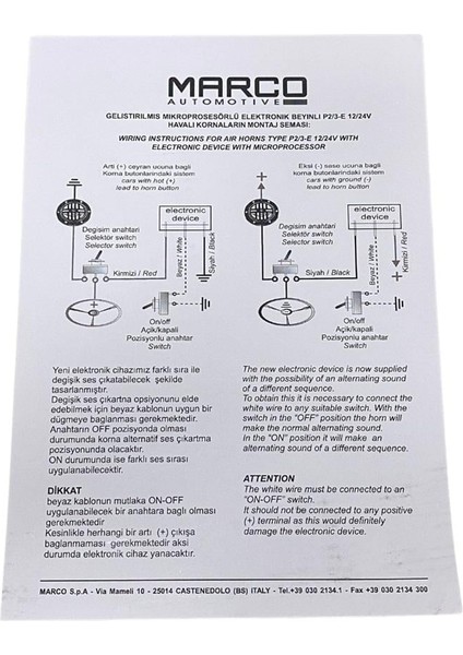 12V 3'lü Havalı Korna Dali-Dali (Krom) (Arap Korna) Italy modelleri