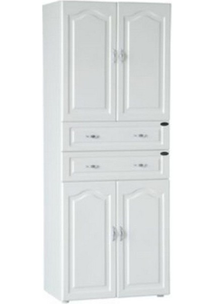 Tuğbasan Plastik 4 Kapak 2 Çekmeceli Pvc Dolap - Beyaz