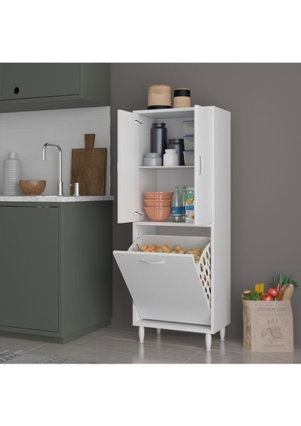 Gamzem Mutfak 55X138 cm Mutfak Erzak Kiler Depolama Düzenleyici Dolabı
