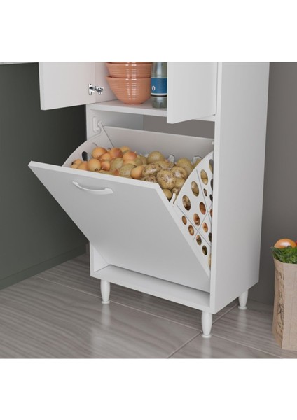 Gamzem Mutfak 55X138 cm Mutfak Erzak Kiler Depolama Düzenleyici Dolabı