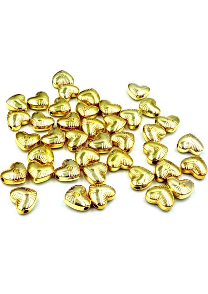 12 mm 10 Adet Gold Kalp Kararma Yapmaz Ara Aparat Takı Yapım Malzemeleri