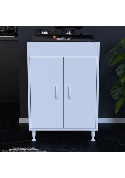 Aymen 59,6 x 85 x 56 cm Set Üstü Ocak ve Tek Raflı Çok Amaçlı Mutfak Dolabı