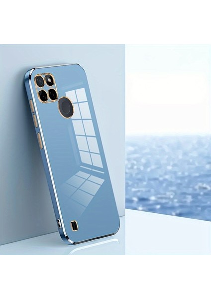 Realme C21Y ve C25Y Uyumlu Altın Yaldızlı Parlak Yumuşak Silikon Kılıf