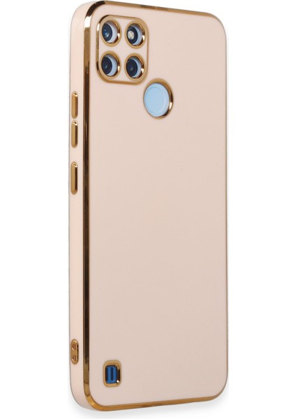 Realme C21Y ve C25Y Uyumlu Altın Yaldızlı Parlak Yumuşak Silikon Kılıf