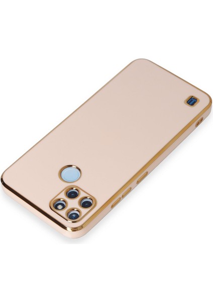 Realme C21Y ve C25Y Uyumlu Altın Yaldızlı Parlak Yumuşak Silikon Kılıf