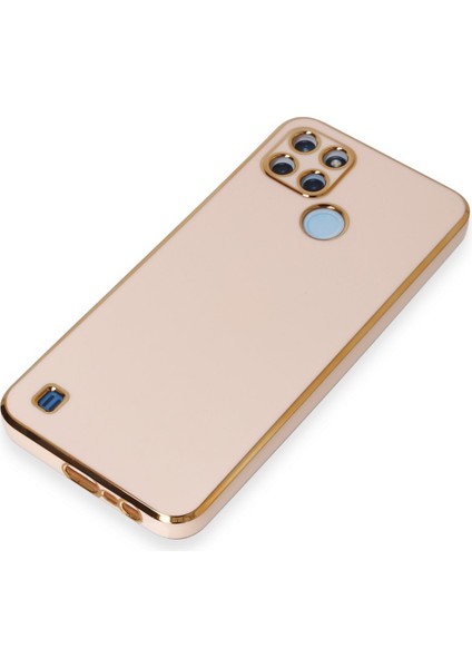 Realme C21Y ve C25Y Uyumlu Altın Yaldızlı Parlak Yumuşak Silikon Kılıf