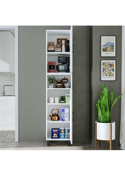 Como 6 Gözlü 2 Kapaklı Çok Amaçlı Dolap Ayakkabılık Kiler Dolabı 45 cm