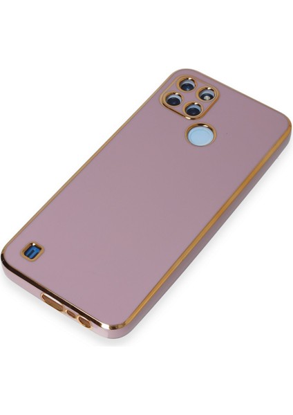 Realme C21Y ve C25Y Uyumlu Altın Yaldızlı Parlak Yumuşak Silikon Kılıf