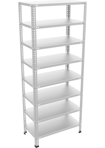 Çelikrafburada ® 31X60X200 8 Katlı Galvaniz Raf Çelik Raf Arşiv Rafı Depo Rafı Kiler Rafı