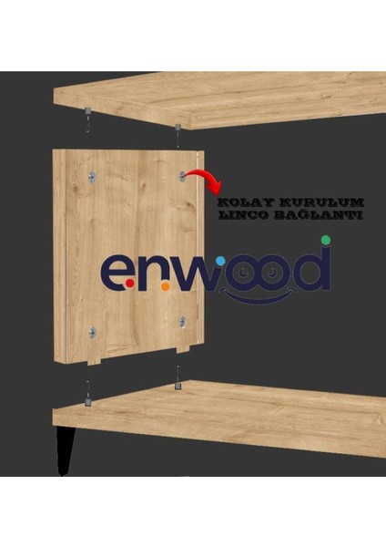 Deneb Mdf Safir Meşe 4 Kapaklı(Panjur Kapak) Ahşap Ayaklı Kiler Dolabı indirimleri