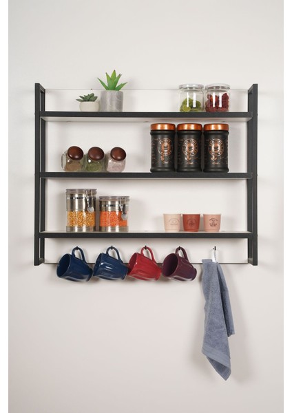 Duvara Monte Çok Amaçlı Dolap Raf Modern Mutfak Baharatlık Rafı Askılı Terek Baharatlık fiyatları