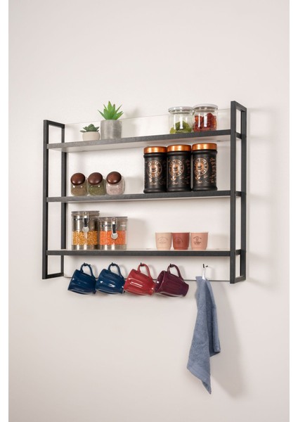 Duvara Monte Çok Amaçlı Dolap Raf Modern Mutfak Baharatlık Rafı Askılı Terek Baharatlık fırsatları