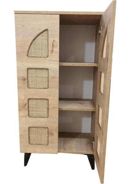Çok Amaçlı Dolap-Kitablık -Ayakkabılık - Depolama Saklama Dolabı-Dekor Alaçatı-Hasır-Rattan-Hazeran modelleri