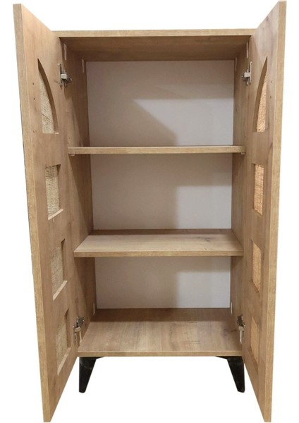 Çok Amaçlı Dolap-Kitablık -Ayakkabılık - Depolama Saklama Dolabı-Dekor Alaçatı-Hasır-Rattan-Hazeran fırsatları