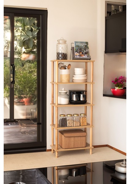 Concept 4 Raflı Organizer Mutfak Dolabı Kitaplık Banyo Balkon Ofis Düzenleyici Ahşap Nature