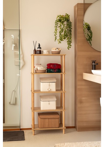 Concept 4 Raflı Organizer Mutfak Dolabı Kitaplık Banyo Balkon Ofis Düzenleyici Ahşap Nature fırsatları