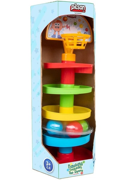 03 653 Basketli Çıngıraklı Top Oyunu -Pilsan Oyuncak