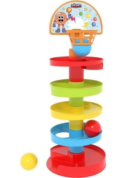 03 653 Basketli Çıngıraklı Top Oyunu -Pilsan Oyuncak