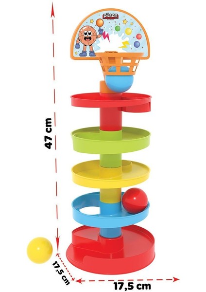03 653 Basketli Çıngıraklı Top Oyunu -Pilsan Oyuncak